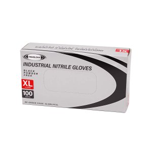 NITRILE DISPOSABLE GLOVES BLACK XLGE PKT100