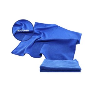 Blue Microfibre Cleaning Cloth W/scourer #mfscblu