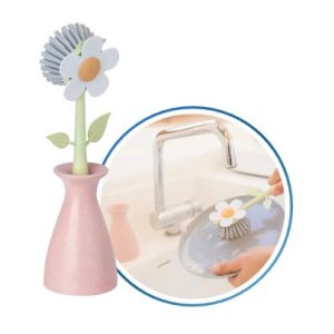 Pink Dish Brush With Vase Vgr-11096