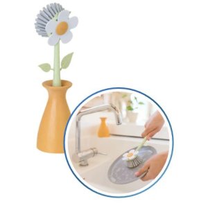 Orange Dish Brush With Vase Vgr-11097