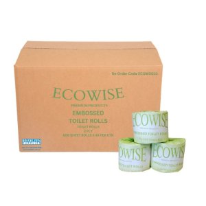 ECOWISE TOILET ROLLS CTN48 600 SHEET 2PLY